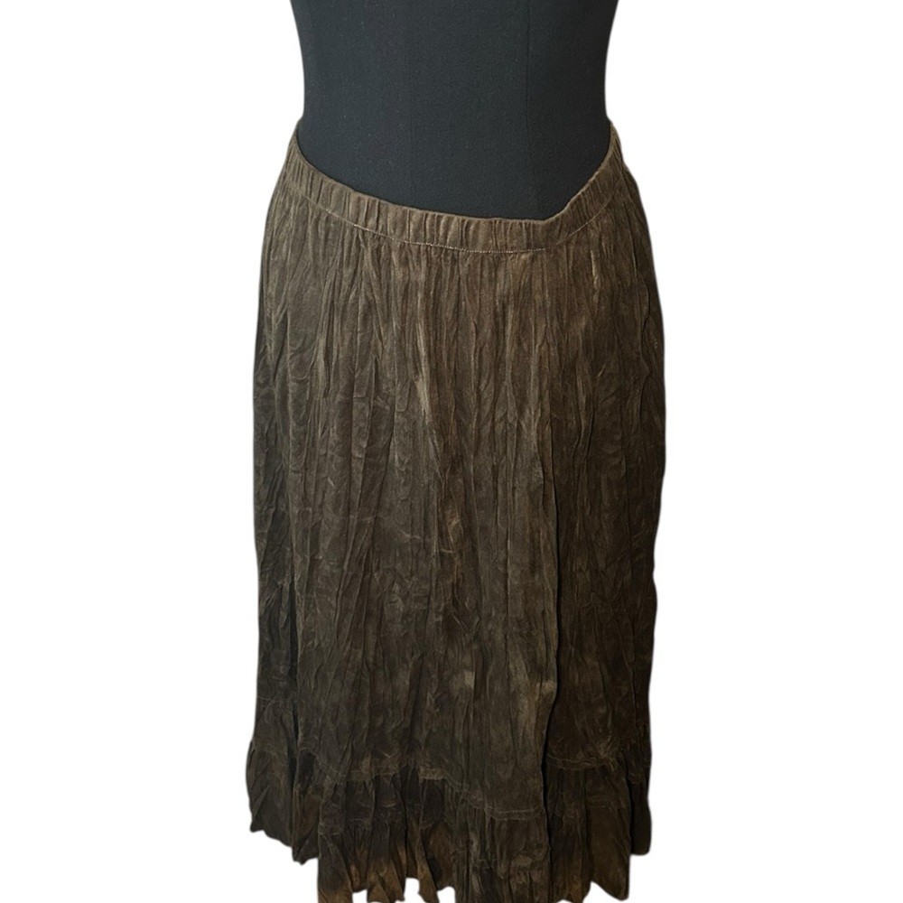 Vintage Coldwater Creek Velvet Brown Skirt Deadstock - Petite Small